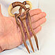 Hair clip made of wood ' Liana'. Hairpins. OakForest Wooden Jewelry. My Livemaster. Фото №5