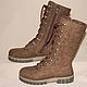 Женские валяные ботинки Brown boots-zip. Ботинки. Марина Молодиченко (marinamol). Ярмарка Мастеров.  Фото №6