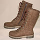 Women's felt boots Brown boots-zip. Boots. MMwool (marinamol). My Livemaster. Фото №6