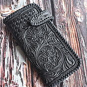 Сумки и аксессуары handmade. Livemaster - original item Black Embossed Wallet. Handmade.