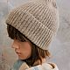 Заказать Вязаная шапочка из шерсти с кашемиром. Марина (Knitted Comfort). Ярмарка Мастеров. . Шапки Фото №3