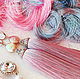 Earring of the brush 'Pink-gray' silk, Baroque pearls. Tassel earrings. nadinbant (Nadinbant). My Livemaster. Фото №6