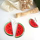 Transparent Earrings Resin Earrings Earrings Watermelon Fruit Red Green. Earrings. WonderLand. My Livemaster. Фото №6