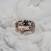 Украшения handmade. Livemaster - original item Unusual engagement gold ring with sapphire 