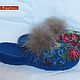 тапочки войлочный "a"la Russe". Тапочки. Woolen Happiness. Интернет-магазин Ярмарка Мастеров.  Фото №2