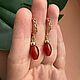 Серьги с сердоликом (барбарис). Серьги классические. Katerina Moroz accessories for you (katerinamoroz). Ярмарка Мастеров.  Фото №5