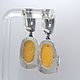 Earrings amber silver 925 ALS0033. Earrings. Sunny Silver. My Livemaster. Фото №5