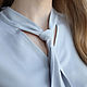 Блузка MARGARET в серо-голубом хлопке. Блузки. IRINA BRAGUTSA. Ярмарка Мастеров.  Фото №4