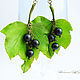 Order Earrings 'black currants'.Flowers from polymer clay. Mozza-Flowers. Livemaster. . Earrings Фото №3