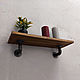 Industrial style wall shelf made of wood and pipes. Shelves. dekor-tseh. Online shopping on My Livemaster.  Фото №2