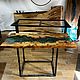 Стол-река из слэба капового клена с эпоксидной смолой 120х60. Столы. WoodBroker. Ярмарка Мастеров.  Фото №4