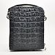 Men's bag made of embossed crocodile skin, in black. Men\'s bag. SHOES&BAGS. Online shopping on My Livemaster.  Фото №2