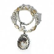 Украшения handmade. Livemaster - original item Beads made of pearls, mother of pearl with a pendant 
