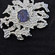 Coral brooch silver, tanzanite, cubic zirconia. Stick pin. stepan-klimov. My Livemaster. Фото №6