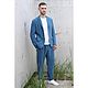 Костюм мужской из вареной крапивы Рами Ramie Suit Blue, Костюм мужской, Нижний Новгород,  Фото №1