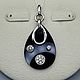 Silver pendant with black onyx 35h25 mm and cubic zirconia, Pendants, Moscow,  Фото №1