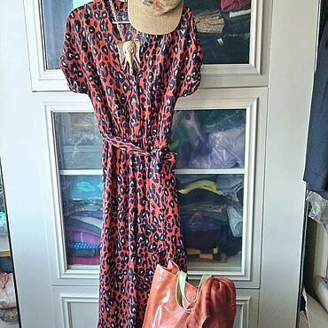 Винтаж ручной работы. Ярмарка Мастеров - ручная работа Винтаж: Комбинезон.Midi.Summer style!44-44+.Кошки с мягким нравом! UK!. Handmade.
