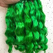 Материалы для творчества handmade. Livemaster - original item Natural hair for dolls (Green).. Handmade.