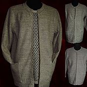 Мужская одежда handmade. Livemaster - original item 100%linen zip-up Jacket with patch pockets.. Handmade.