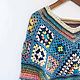 Hippy sweater//Летний пуловер Вязаный крючком пул из хлопка 70s Vibes. Джемперы. Sculptural Crochet. Ярмарка Мастеров.  Фото №13