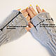 Fingerless gloves with paws Kitty knitted womens short. Mitts. Space Cat Knitting. My Livemaster. Фото №6