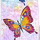 Batik bufanda 'multi-color de la mariposa'. Scarves. OlgaPastukhovaArt. Ярмарка Мастеров.  Фото №6