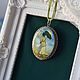   ' Lady with umbrella ' Claude Monet, painting on mother of pearl. Pendant. mini_paint_anna. Online shopping on My Livemaster.  Фото №2