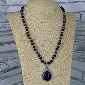 Украшения handmade. Livemaster - original item Necklace with a pendant made of lapis lazuli, garnet stones. Handmade.