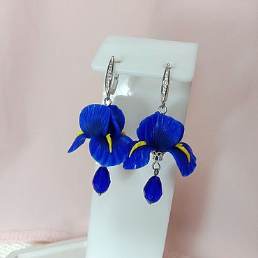  ручной работы. Ярмарка Мастеров - ручная работа Серьги классические: Ирисы. Handmade.