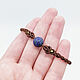 Lapis lazuli Bracelet blue Brown Natural Stone thin Bracelet. Braided bracelet. Macrame jewelry - gnezdo_kukushki. My Livemaster. Фото №5