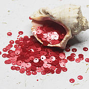 Материалы для творчества handmade. Livemaster - original item Sequins 4 mm No№65 Tulip red offset center 2 g. Handmade.