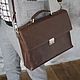 Men's business leather briefcase 'Richard' (Tobacco). Brief case. DragonBags - Men's accessories. My Livemaster. Фото №5