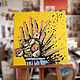 Сочная абстракция на желтом - натюрморт, акрил, квадрат 50 см. Картины. Lasingla. Интернет-магазин Ярмарка Мастеров.  Фото №2