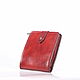 Bifold leather wallet for men 'RHYTHM' (red), Wallets, St. Petersburg,  Фото №1