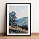 Картина с горами и елью "На высоте 1900 метров", Картины, Москва,  Фото №1