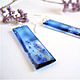 Transparent Earrings Lavender Sticks Wild Flowers Blue Boho, Earrings, Taganrog,  Фото №1