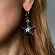 Earrings Silver with Natural stones Silver Starfish earrings. Earrings. Natali Batalova. My Livemaster. Фото №6