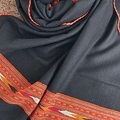 Аксессуары handmade. Livemaster - original item Black stole with ethnic stripe. Handmade.