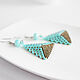 Turquoise Triangular Beaded Earrings. Earrings. Handmade by Svetlana Sin. My Livemaster. Фото №4