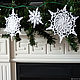 Snowflake 12 cm volume white with silver knitted. Christmas decorations. BarminaStudio (Marina)/Crochet (barmar). My Livemaster. Фото №4