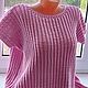 Вязаный топ из хлопка женский 48-50 розовый рисунок ажур. Топы. AccessoriesWool мягко и комфортно. Ярмарка Мастеров.  Фото №9