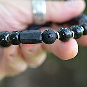 Украшения handmade. Livemaster - original item Morion Sherl Obsidian Mage - a powerful bracelet made of black stones. Handmade.
