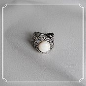 Украшения handmade. Livemaster - original item Ring with mother-of-pearl in silver. Handmade.