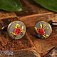 Cufflinks English rose embroidery, Cuff Links, Moscow,  Фото №1