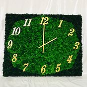 Для дома и интерьера handmade. Livemaster - original item Clock made of stabilized moss. Handmade.