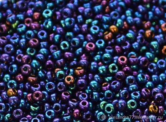 10 grams of 10/0 seed Beads, Czech Preciosa 59135 Premium dark blue iris, Beads, Chelyabinsk,  Фото №1