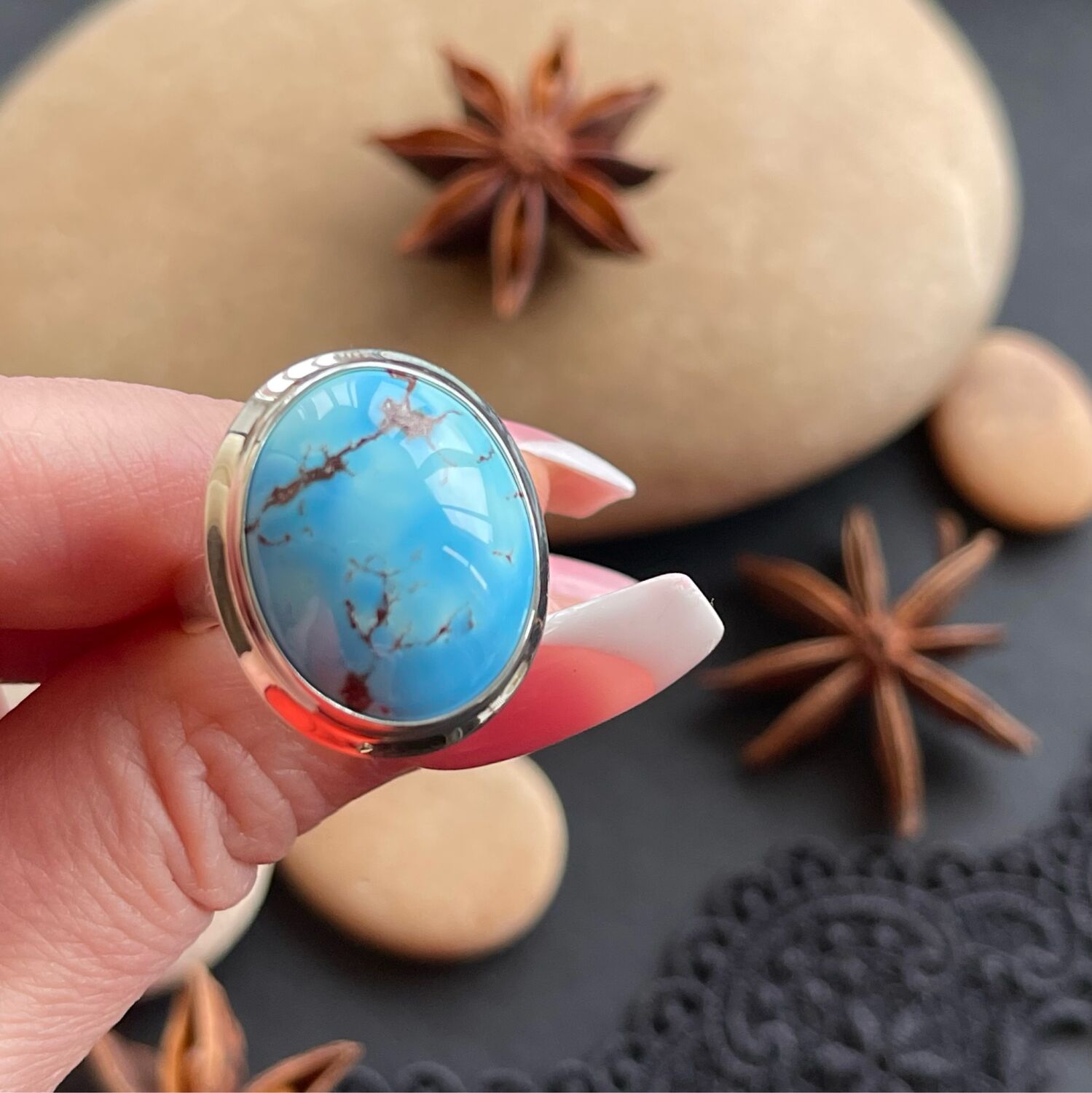 Кольцо с натуральной Бирюзой купить в интернет-магазине Ярмарка ...