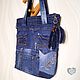 Shopper Bag Denim Dark Blue Shoulder Bag Casual. Shopper. Denimhandmade.Olga. My Livemaster. Фото №5
