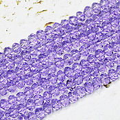 Материалы для творчества handmade. Livemaster - original item Beads 60 pcs faceted 3h2 mm Lilac. Handmade.