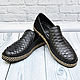 Slip-ons made of genuine python leather and suede, in black. Slip-ons. SHOES&BAGS. My Livemaster. Фото №4